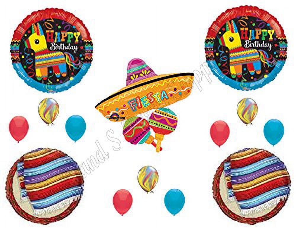 FIESTA Pinata Sombrero Birthday Party Balloons Decoration Supplies Taco  Mexico